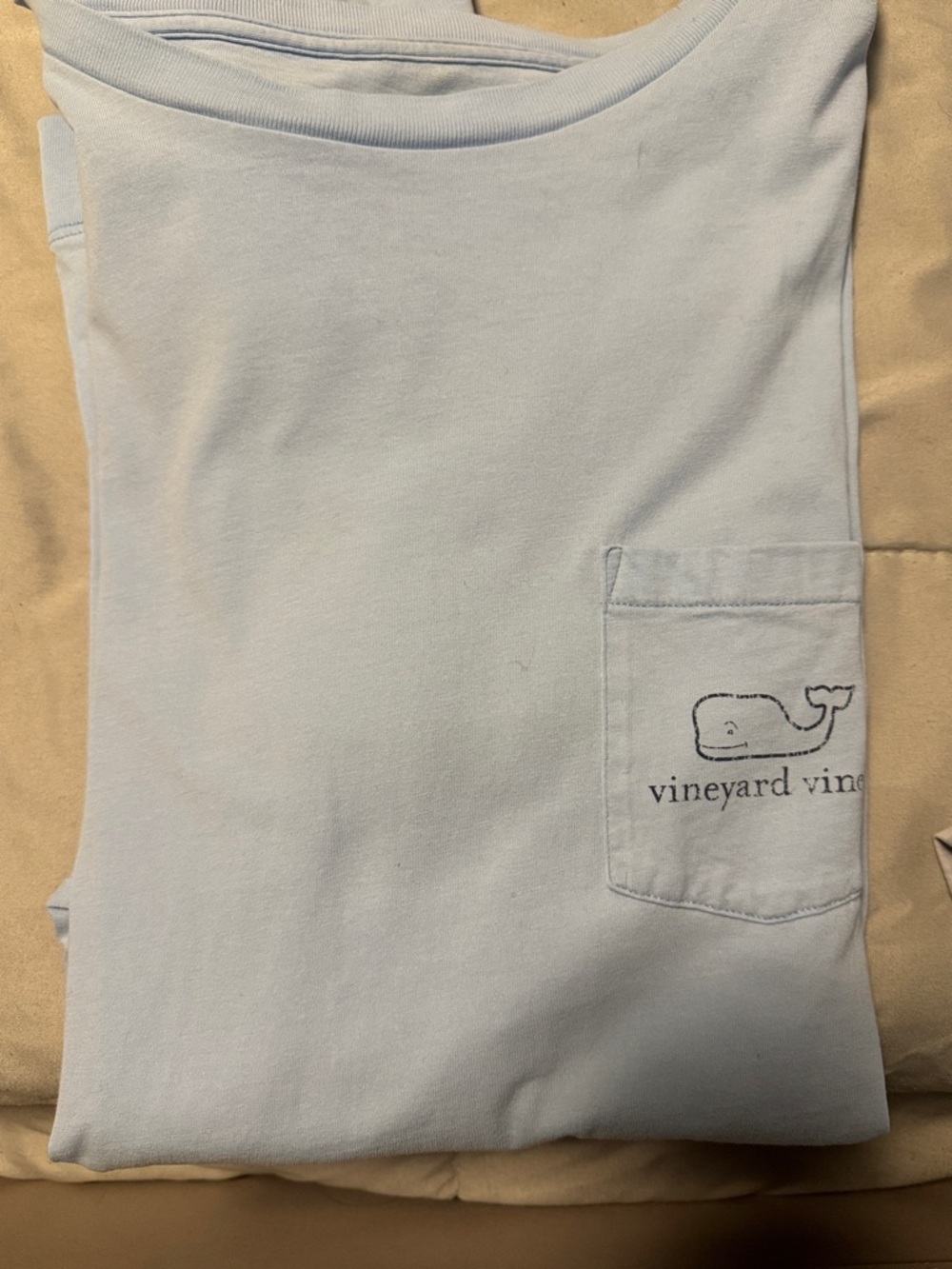 Vineyard Vines Light Blue Long-Sleeve Pocket Tee - Picture 6 of 7